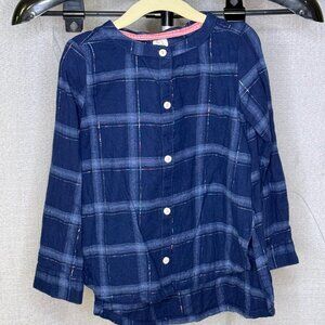 Carter's Kid - Girls Long Sleeve Button Down Windowpane Shirt - Size 4/5
